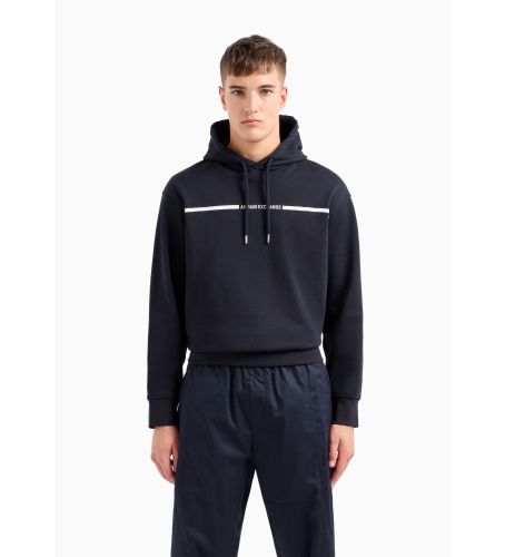 Til mænd. 3DZMLFZJ4XZ1583 Navy sweatshirts med hætte (XXL), Casual, Bomuld, Blå - Armani Exchange - Modalova