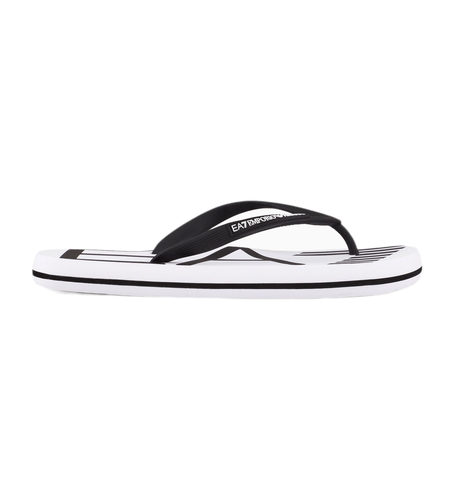 Unisex. XCQ004_XK196 Flipflops i gummi med hvidt logo (40), Fast, Ingen, Casual, Badetøj - EA7 - Modalova