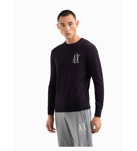 Til mænd. 8NZM4RZM8AZ1510 Navy logo-trøje (L), Casual, Bomuld, Blå - Armani Exchange - Modalova