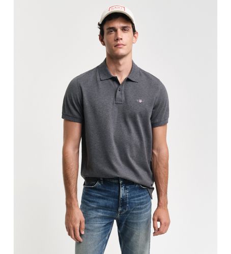 Til mænd. 2210 Pique polo shirt Regular Fit Shield grey (L), Casual, Grå, Bomuld, Korte ærmer - Gant - Modalova