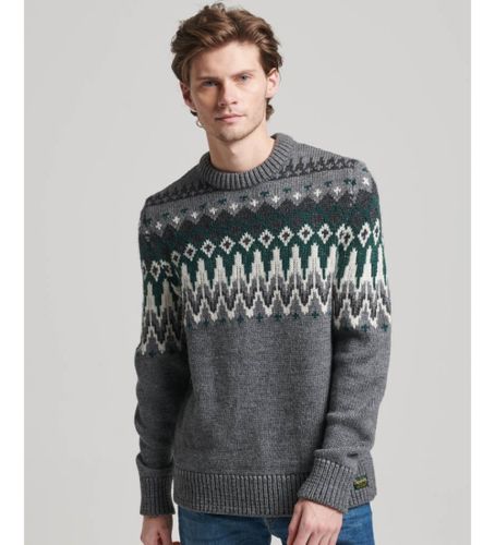 Til mænd. M6110528A Strikket pullover med rund hals og alpefarver (S), Casual, Akryl - Superdry - Modalova