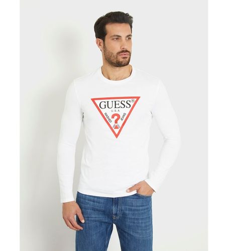 Til mænd. M2YI31I3Z14 Original Logo T-shirt (L), Casual, Bomuld, Lange ærmer - Guess - Modalova