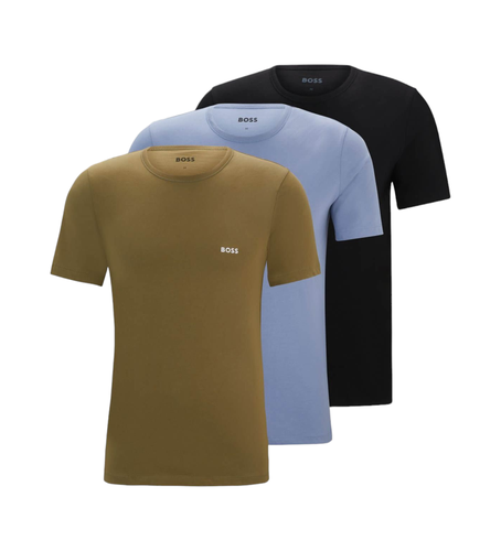 Til mænd. 50517856 Pakke med 3 logo-broderede T-shirts, , , navy (M), Afslappet, Bomuld, Korte ærmer, Blå - BOSS - Modalova