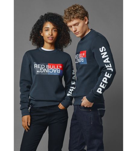 Unisex. RU580007 Sweatshirt Colour Block Graphic Crew martino (S), Casual, Bomuld, Lange ærmer, Blå - Red Bull Racing x Pepe Jeans - Modalova