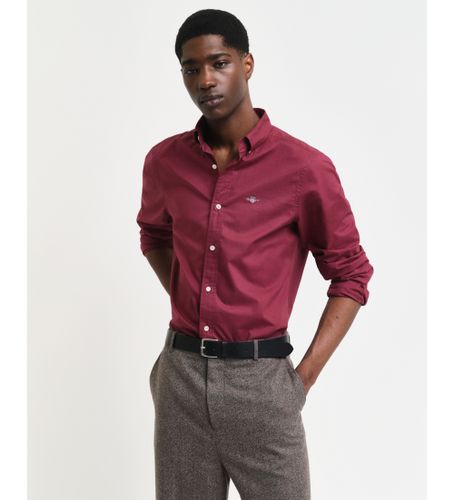 Til mænd. 3000102 Slim fit poplin-skjorte bordeaux (L), Casual, Bomuld, Lange ærmer, Burgund - Gant - Modalova