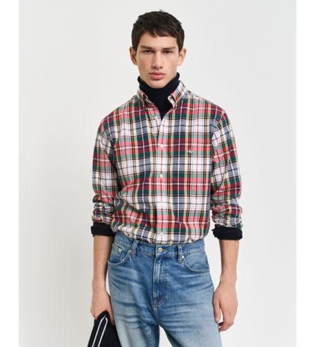 Til mænd. 3240165 Regular Fit Poplin Plaid Checked Shirt (4XL), Casual, Bomuld, Lange ærmer - Gant - Modalova