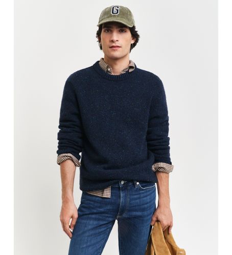 Til mænd. 8040200 Rund hals Pullover med uld Nepps (L), Casual, Bæredygtig, Genbrugsuld - Gant - Modalova