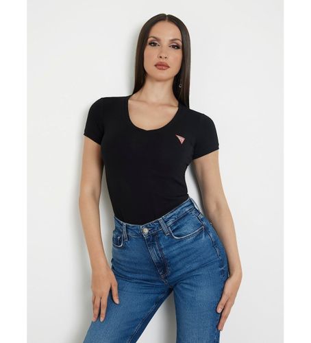 Til kvinder. W2YI45J1314 Stretch-T-shirt med lille trekantlogo, (XL), Casual, Bomuld, Korte ærmer - Guess - Modalova