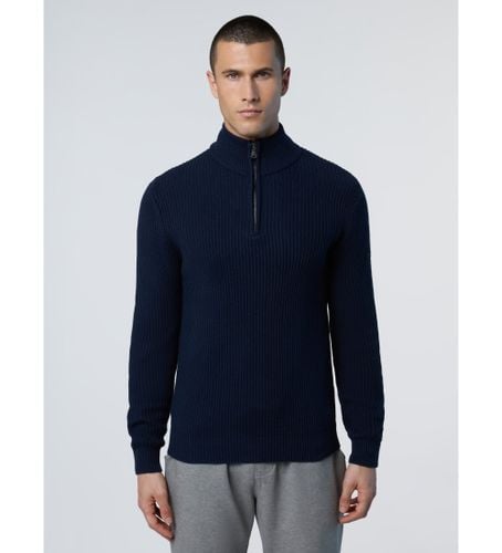 Til mænd. 699813 Pullover med halv lynlås 5Gg navy (XS), Casual, Bomuld, Blå - North Sails - Modalova