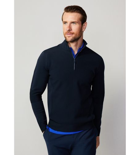 Til mænd. HM703177 Pullover Hs Seamless Hzip navy (XXL), Casual, Polyester, Blå - Hackett London - Modalova