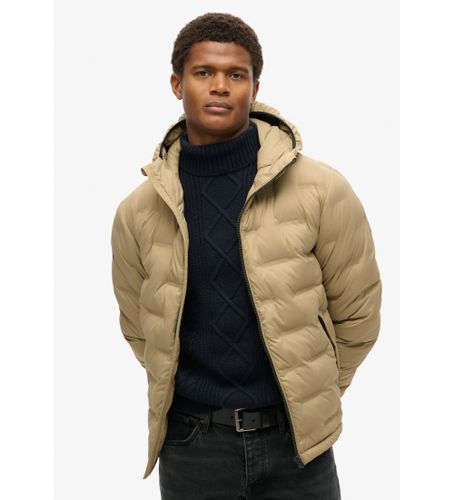 Til mænd. M5012045A quiltet frakke med hætte (XXL), Casual, Genanvendt polister, Bæredygtig - Superdry - Modalova