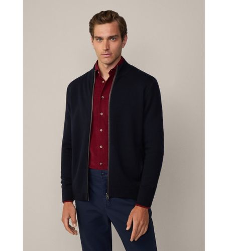 Til mænd. HM703250 Milano Fzip Jacket navy (M), Casual, Bomuld, Blå - Hackett London - Modalova