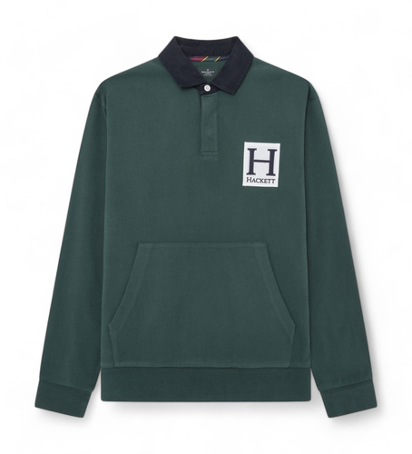 Til mænd. HM570829 Heritage H Pocket Polo (XS), Casual, Bomuld, Lange ærmer - Hackett London - Modalova