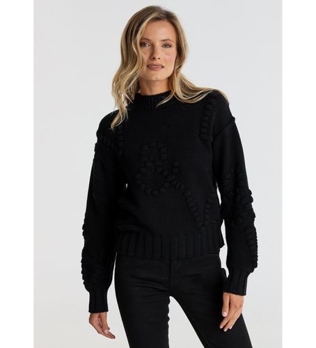 Til kvinder. 350028050 Strikket pullover med sorte bogstavformede bodoques (XS), Casual, Bomuld, Lange ærmer - Victorio & Lucchino, V&L - Modalova