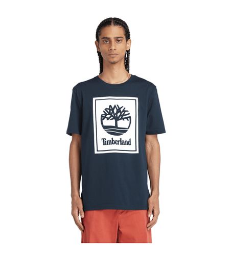 Til mænd. TB0A5WQQ4331 Kortærmet T-shirt med navy-logo i flere lag (S), Casual, Bomuld, Korte ærmer, Blå - Timberland - Modalova