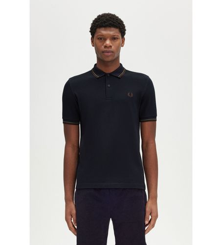 Til mænd. M3600 Polo Twin Tipped navy (S), Casual, Bomuld, Korte ærmer, Blå - Fred Perry - Modalova