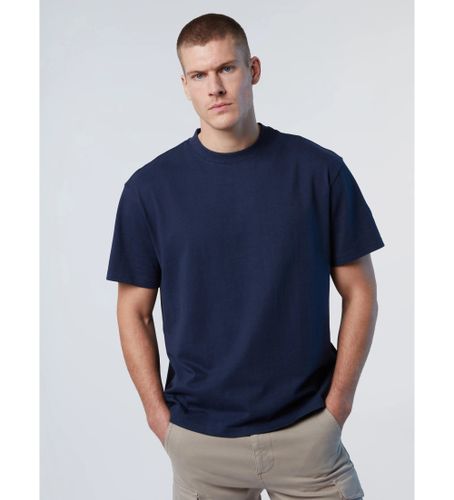 Til mænd. 692848 Navy chunky strik T-shirt (S), Casual, Korte ærmer, Økologisk bomuld, Bæredygtig, Blå - North Sails - Modalova