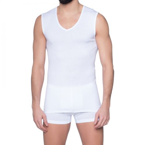 Muskel-Shirt Casual Cotton Weiss - mey - Modalova