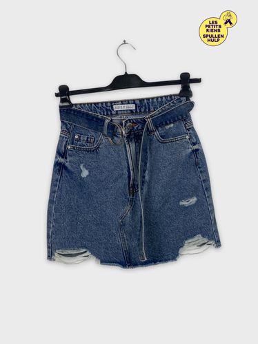 Jupe courte en jean délavée avec ceinture M 💙 - Denim Co - Modalova