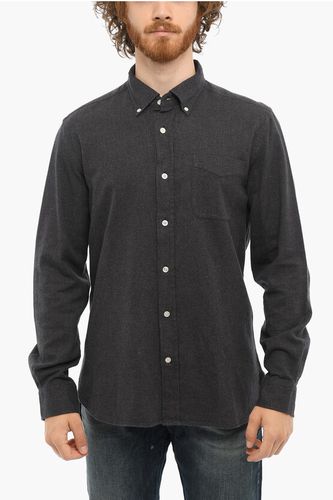 Cotton Flannel Shirt with Button-Down Collar and Breast Pock size Xl - Woolrich - Modalova