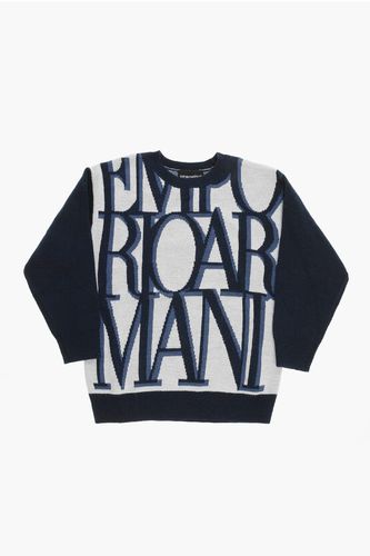 EMPORIO Two-Tone Crew-neck Sweater with Logo on the Front Größe 6 Y - Armani Junior - Modalova