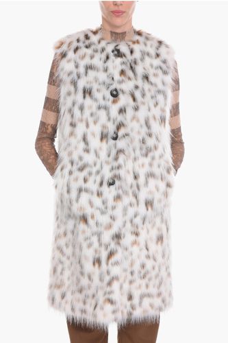 Faux-fur Sleeveless Coat with Animalier Pattern size 36 - Dolce & Gabbana - Modalova