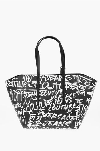JEANS COUTURE Printed Faux Leather Tote Bag with Matched Pou size Unic - Versace - Modalova