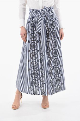 Striped Belted CAROL Skirt with Embroidery size M - Parosh - Modalova
