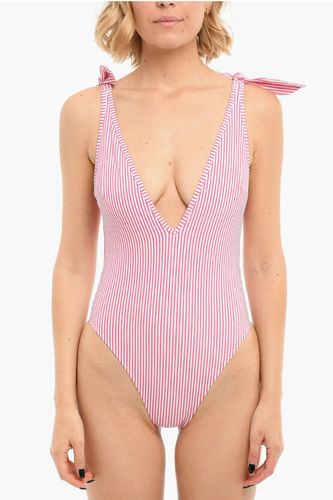 SWIM Striped One-piece Swimsuit with Logo Patch size 1 - Moschino - Modalova