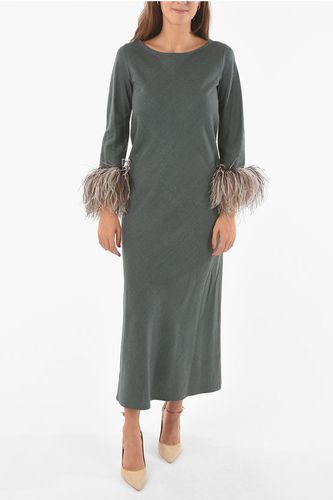 Silk Maxi Dress With Feathers on Bottom Sleeves size 40 - Stephan Janson - Modalova