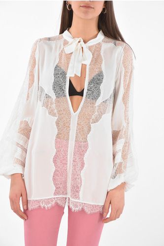 Tie Neck Lace Insert Blouse size 42 - Amen - Modalova