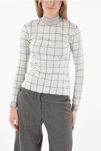 Windowpane-chekered Perkins-neck Sweater with Ribbed Hems size S - DROMe - Modalova