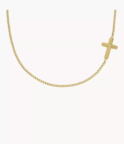 Kette Harlow All Stacked Up Cross Edelstahl goldfarben - Goldfarben - Fossil - Modalova