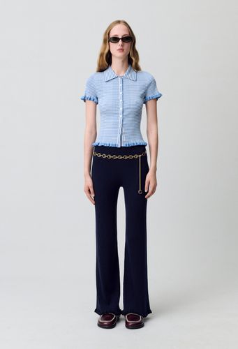 Top polo rayures boutonné - Claudie Pierlot - Modalova