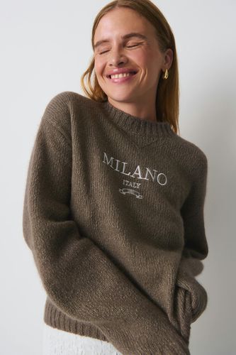 Embroidery knitted sweater - Gina Tricot - Modalova