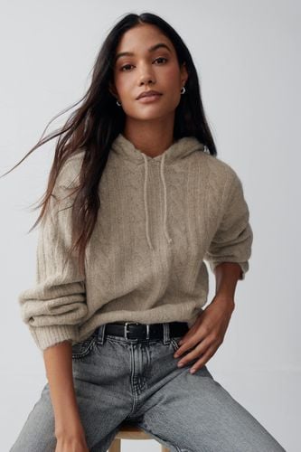 Knitted cable hoodie - Gina Tricot - Modalova