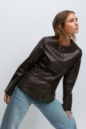 - Shaped pu blazer - taillierte blazer - Braun - XL - Dame - Gina Tricot - Modalova