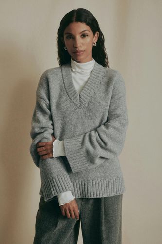 - V-neck knitted wool sweater - Strickpullover - Grau - XS - Dame - Gina Tricot - Modalova