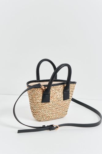 Straw contrast bag - Gina Tricot - Modalova