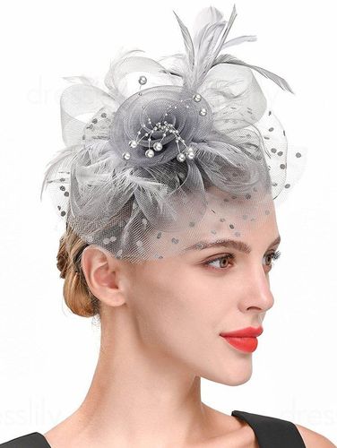 Fashion Women's Hair Accessories Vintage Flower Artificial Feather Mesh Fascinator Hat Hair Accessory - DressLily.com - Modalova