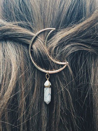 Fashion Women's Hair Accessories Geometric Drop Hollow Out Moon Shape Hair Clip - DressLily.com - Modalova