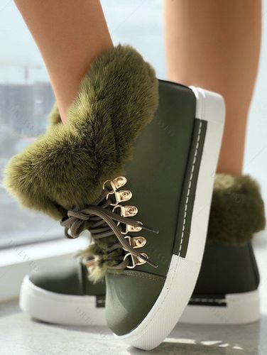 Fashion Women Faux Fur Lined Warm Lace-Up Snowshoes - DressLily.com - Modalova