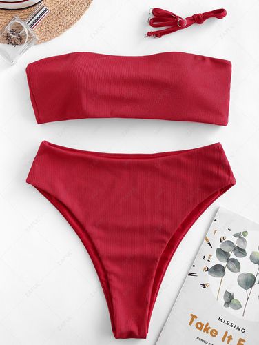ZAFUL Ribbed Bandeau High Waisted Bikini Swimsuit M - ZAFUL Product Catalog (GBP) - Modalova