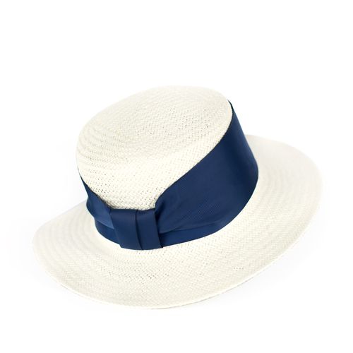 Wide Stripe Hat Ecru-Navy - Art of Polo - Modalova