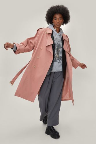 Womens Belted Oversized Double Breasted Trench Coat - - 8 - Nasty Gal - Modalova