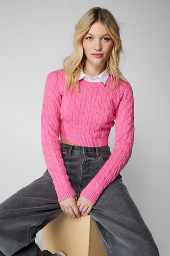 Womens Cropped Cable Knit jumper - - L - Nasty Gal - Modalova
