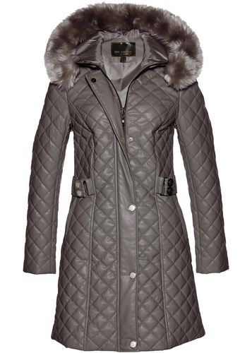 Abrigo guateado corto con aspecto de piel - bpc selection premium - Modalova