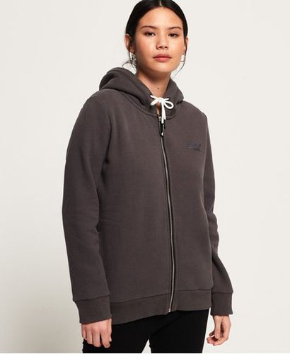 Women's Orange Label Elite Zip Hoodie Dark Grey / Slate - Size: 6 - Superdry - Modalova