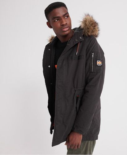 Men's Mountain Rookie Aviator Parka Jacket Black / Furnace Black - Size: XS - Superdry - Modalova