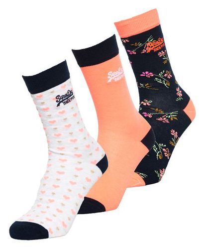 Socken mit neonfarbenem Fluro Ditsy im 3er-Pack - Superdry - Modalova